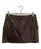 KENZO JEANSケンゾージーンズ）の古着「レザースカート」｜ブラウン