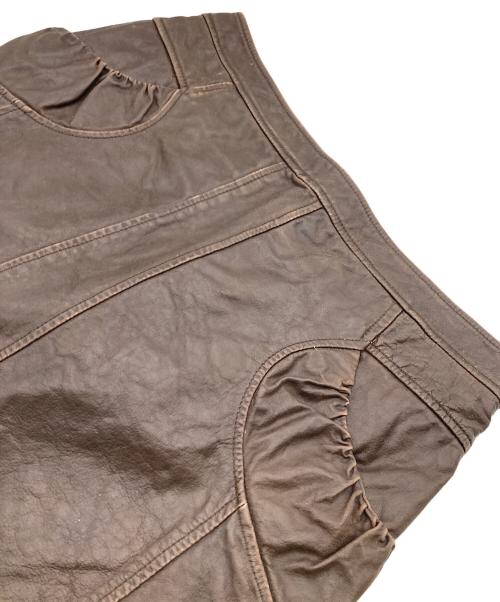 KENZO JEANS（ケンゾージーンズ）KENZO JEANS (ケンゾージーンズ) レザースカート ブラウン サイズ:40の古着・服飾アイテム