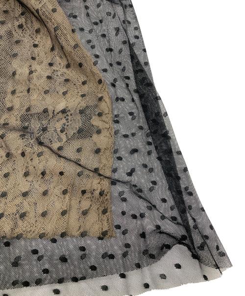 FRAY ID（フレイ アイディー）FRAY ID (フレイ アイディー) ドットチュールドレス ワンピース ブラック サイズ:Lの古着・服飾アイテム