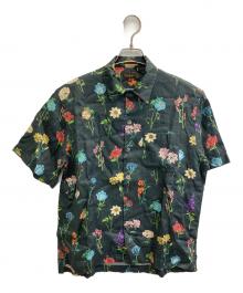 PAUL SMITH（ポールスミス）の古着「花柄リネンオープンカラーシャツ」｜ブラック