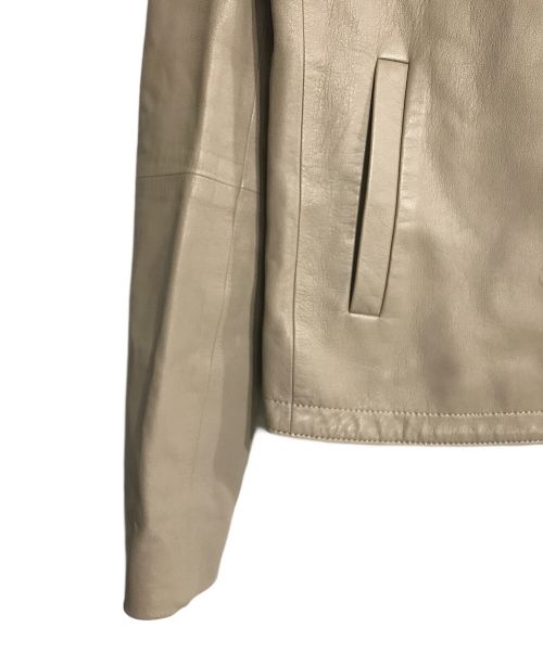 theory luxe（セオリーリュクス）theory luxe (セオリーリュクス) HOODED レザージャケット ベージュ サイズ:40の古着・服飾アイテム