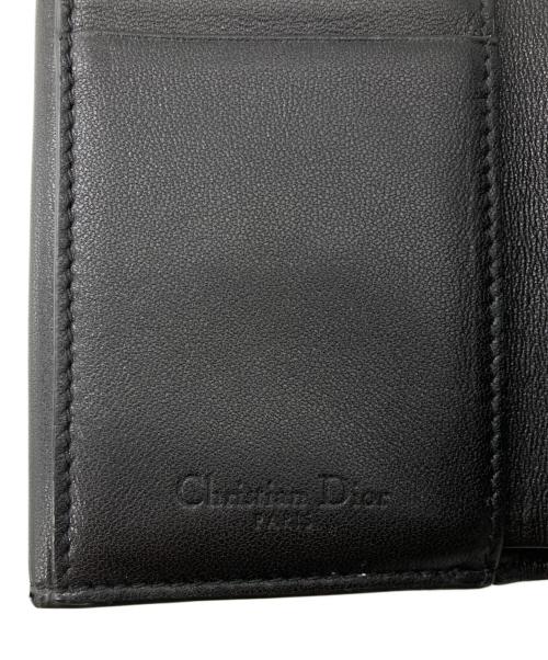 Christian Dior（クリスチャン ディオール）Christian Dior (クリスチャン ディオール) カナージュ ラムスキン/Lady Dior Lotus ロータスウォレット ブラックの古着・服飾アイテム
