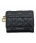 Christian Dior（クリスチャン ディオール）の古着「カナージュ ラムスキン/Lady Dior Lotus ロータスウォレット」｜ブラック