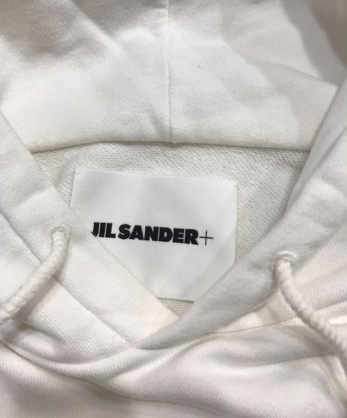 JIL SANDER（ジルサンダー）JIL SANDER (ジルサンダー) ロゴプルオーバーパーカー ホワイト サイズ:Sの古着・服飾アイテム