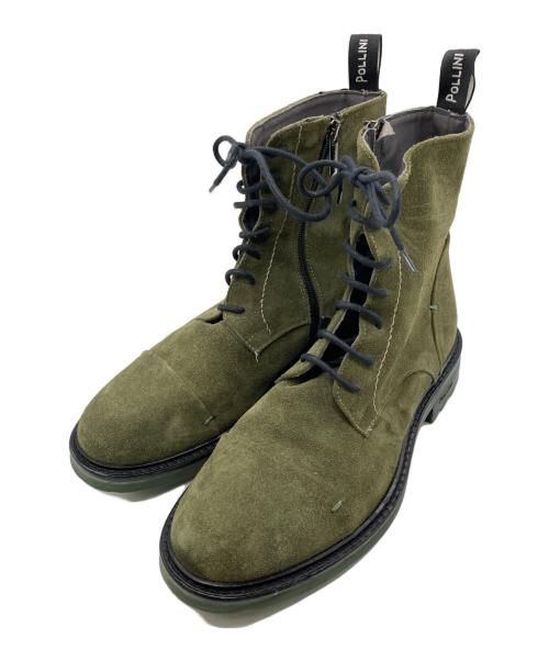 Pollini（ポリーニ）Pollini (ポリーニ) サイドジップブーツ オリーブ サイズ:40の古着・服飾アイテム