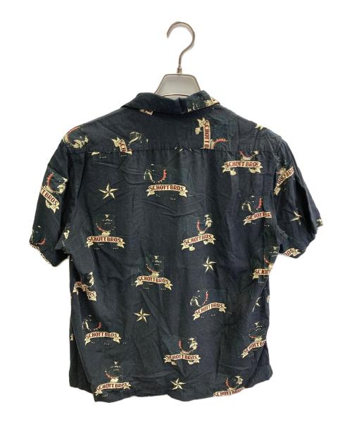 Schott（ショット）Schott (ショット) ブルドック柄アロハシャツ ブラック サイズ:Mの古着・服飾アイテム