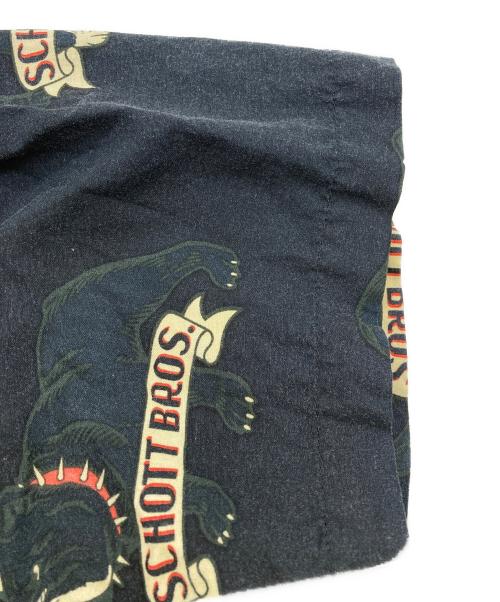 Schott（ショット）Schott (ショット) ブルドック柄アロハシャツ ブラック サイズ:Mの古着・服飾アイテム