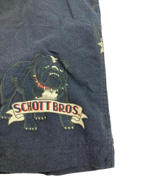 Schott（ショット）Schott (ショット) ブルドック柄アロハシャツ ブラック サイズ:Mの古着・服飾アイテム