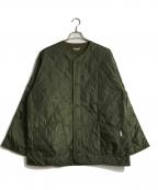 ORCIVALオーシバル）の古着「キルト カラーレスジャケット」｜オリーブ