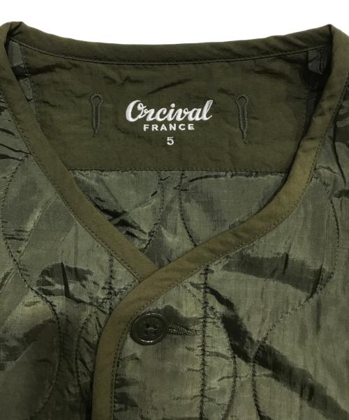 ORCIVAL（オーシバル）ORCIVAL (オーシバル) キルト カラーレスジャケット オリーブ サイズ:5の古着・服飾アイテム