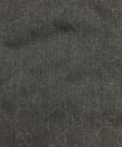 GUCCI（グッチ）GUCCI (グッチ) GGアイコン マフラー ウール×シルク グレー×ネイビーの古着・服飾アイテム