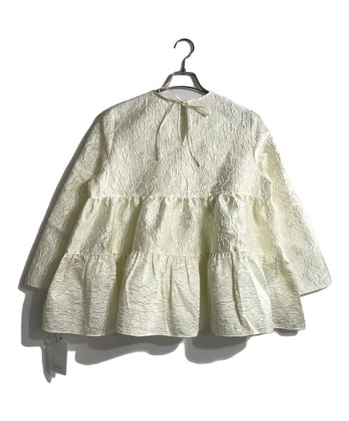 OHGA（オオガ）OHGA (オオガ) ジャガードギャザーブラウス アイボリー サイズ:F 未使用品の古着・服飾アイテム