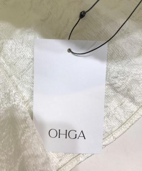 OHGA（オオガ）OHGA (オオガ) ジャガードギャザーブラウス アイボリー サイズ:F 未使用品の古着・服飾アイテム