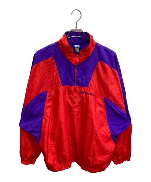 UMBRO（アンブロ）UMBRO (アンブロ) ハーフジップナイロンジャケット パープル×レッド サイズ:Mの古着・服飾アイテム