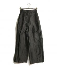 Plage（プラージュ）の古着「VIS/LINEN TUCK WIDE パンツ」｜グレー