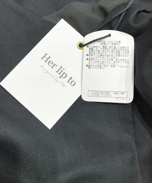 HER LIP TO（ハーリップトゥ）Her lip to (ハーリップトゥ) Grand Twill Ruffled Dress ブラック サイズ:S 未使用品の古着・服飾アイテム