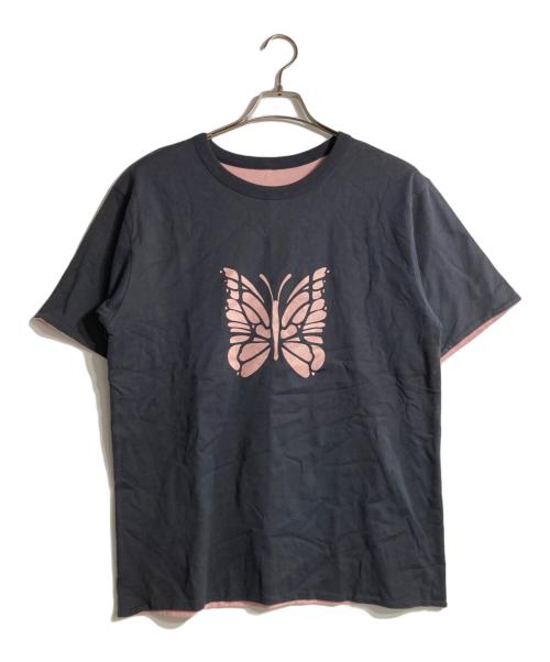 Needles（ニードルズ）Needles (ニードルズ) S/S Reversible Tee グレー×ピンク サイズ:Ｍの古着・服飾アイテム