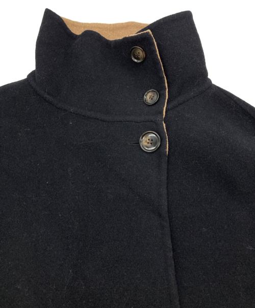 SHIPS any（シップスエニィ）SHIPS any (シップスエニィ) リバー スタンドカラー ポンチョ ショート コート ブラック サイズ:不明の古着・服飾アイテム