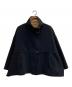 SHIPS any（シップスエニィ）の古着「リバー スタンドカラー ポンチョ ショート コート」｜ブラック