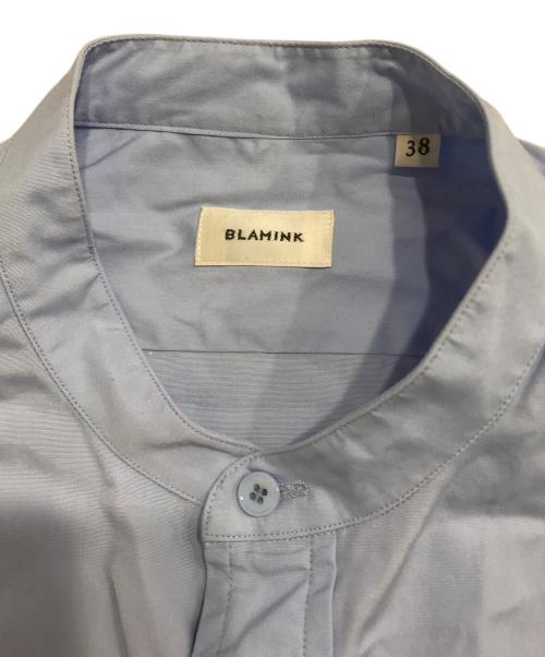 BLAMINK（ブラミンク）BLAMINK (ブラミンク) コットンバンドカラーシャツ ブルー サイズ:38の古着・服飾アイテム