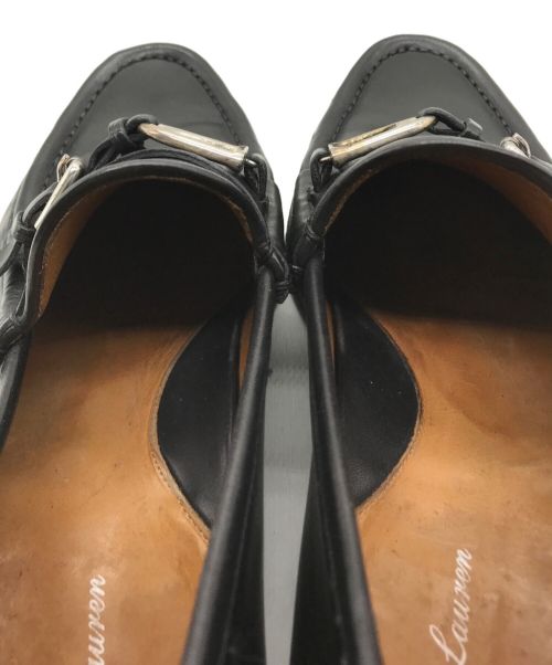 RALPH LAUREN（ラルフローレン）RALPH LAUREN (ラルフローレン) イタリア製ベルトデザイントローファー ブラック サイズ:7Eの古着・服飾アイテム