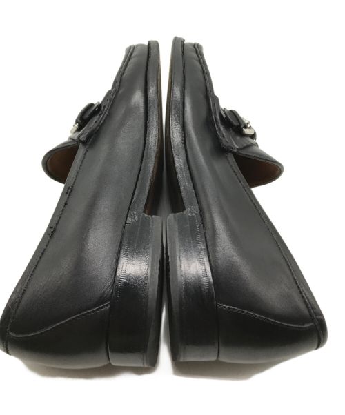 RALPH LAUREN（ラルフローレン）RALPH LAUREN (ラルフローレン) イタリア製ベルトデザイントローファー ブラック サイズ:7Eの古着・服飾アイテム