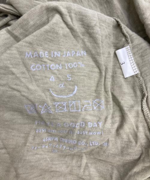 45R（フォーティファイブ・アール）45R (フォーティファイブ・アール) 度甘天竺のバインダーフレアTシャツ カーキ サイズ:3の古着・服飾アイテム