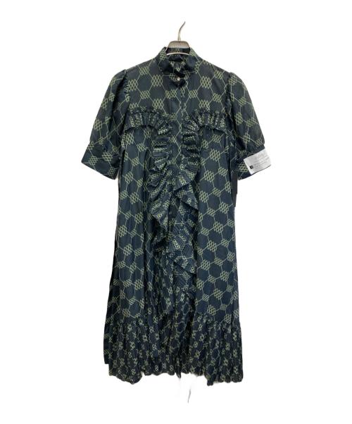 styling/（スタイリング）styling/ (スタイリング) MULHOUSE プリーツラッフルワンピース ブルー×ネイビー 未使用品の古着・服飾アイテム