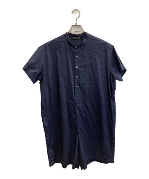 mizuiro-ind（ミズイロインド）mizuiro-ind (ミズイロインド) バンドカラーシャツサロペット ネイビー サイズ:FREEの古着・服飾アイテム