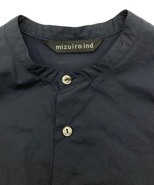 mizuiro-ind（ミズイロインド）mizuiro-ind (ミズイロインド) バンドカラーシャツサロペット ネイビー サイズ:FREEの古着・服飾アイテム