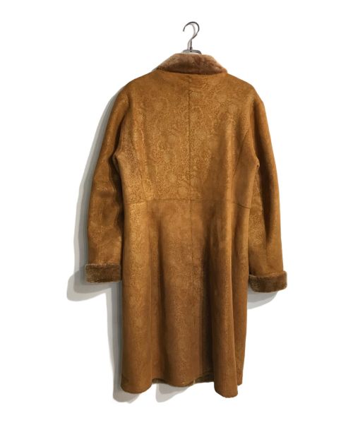 COLE HAAN（コールハーン）COLE HAAN (コールハーン) 総柄ラムレザームートンコート ベージュ サイズ:Mの古着・服飾アイテム