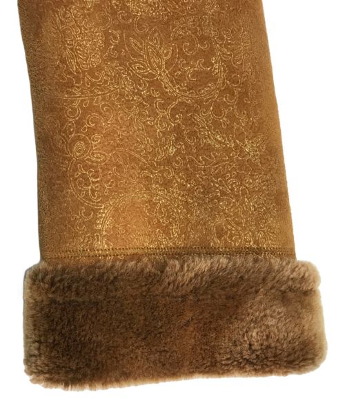 COLE HAAN（コールハーン）COLE HAAN (コールハーン) 総柄ラムレザームートンコート ベージュ サイズ:Mの古着・服飾アイテム