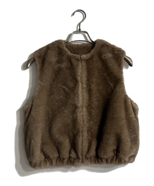 Drawing Numbers（ドローイングナンバーズ）Drawing Numbers (ドローイングナンバーズ) ミンクエコファーベスト ベージュ サイズ:38の古着・服飾アイテム