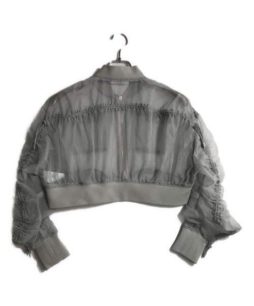 Snidel（スナイデル）Snidel (スナイデル) Sustainableオーガンジーブルゾン グレー サイズ:FREEの古着・服飾アイテム