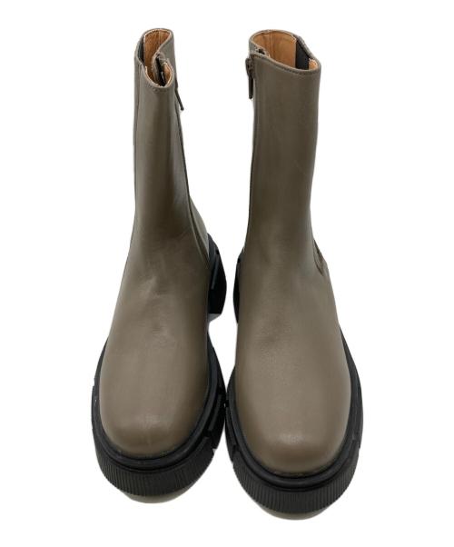 atelier brugge（アトリエ ブルージュ）atelier brugge (アトリエ ブルージュ) レザータンクソールサイドゴアブーツ グレー サイズ:Sの古着・服飾アイテム