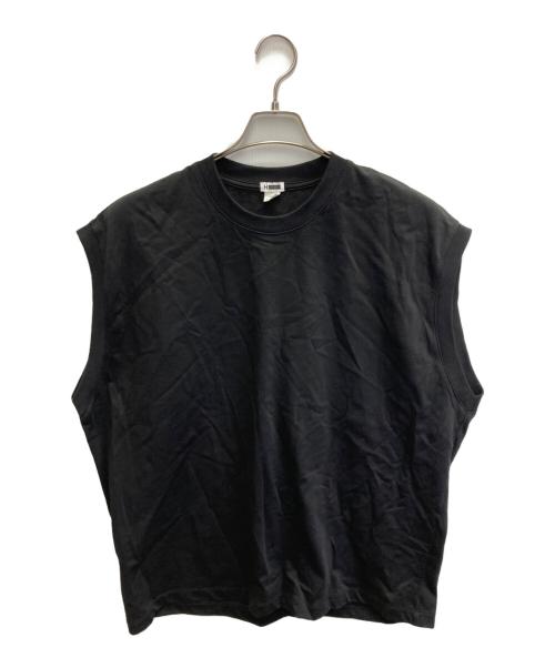 H BEAUTY&YOUTH（エイチ ビューティー&ユース）H BEAUTY&YOUTH (エイチ ビューティー&ユース) メロー コットン ノースリープ カットソー ブラック サイズ:USA 40の古着・服飾アイテム