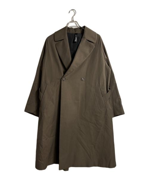 HEVO（イーヴォ）HEVO (イーヴォ) TOMORROW LAND (トゥモローランド) BRINDISI ウールコットンツイル ダブルブレストベルテッドコート オリーブ サイズ:46の古着・服飾アイテム