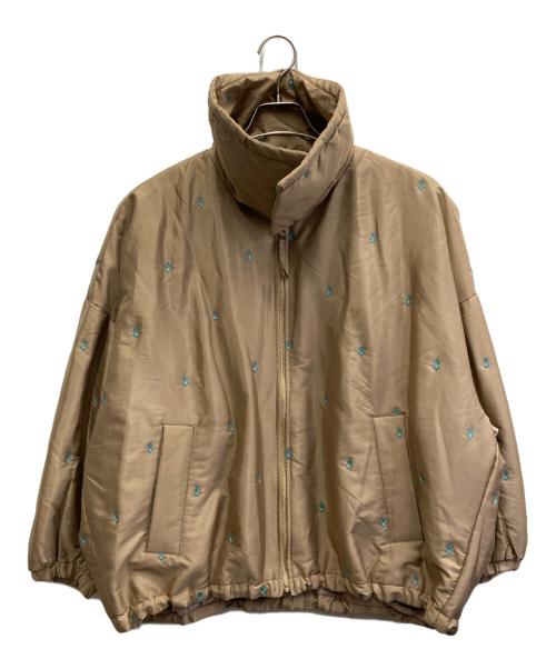 ne quittez pas（ヌキテパ）ne quittez pas (ヌキテパ) Poly Dupion Embroidery Quilted Jacket ベージュ サイズ:表記無の古着・服飾アイテム