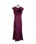 TADASHI SHOJI（タダシ ショージ）の古着「ティアード コサージュ ロングドレス」｜パープル