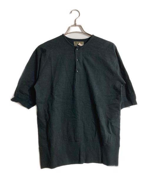 NIGEL CABOURN（ナイジェルケーボン）NIGEL CABOURN (ナイジェルケーボン) CC22 HENLEY NECK SHIRT ブラック サイズ:48の古着・服飾アイテム