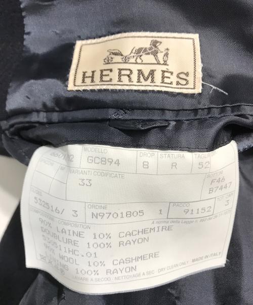 HERMES（エルメス）HERMES (エルメス) カシミヤ混チェスターコート ネイビー サイズ:52の古着・服飾アイテム