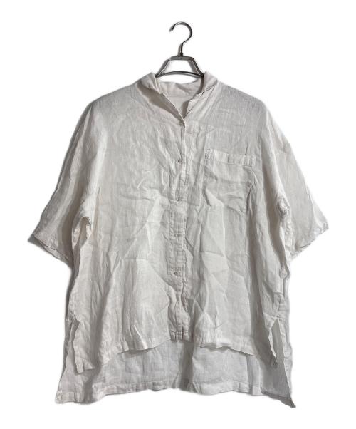 nest Robe（ネストローブ）nest Robe (ネストローブ) 半袖リネンオープンカラーシャツ ホワイト サイズ:FREEの古着・服飾アイテム