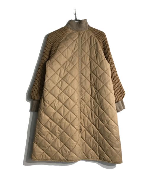 HERENCIA（ヘレンチア）HERENCIA (ヘレンチア) キルティング ニット ドッキング コート ベージュ サイズ:38の古着・服飾アイテム