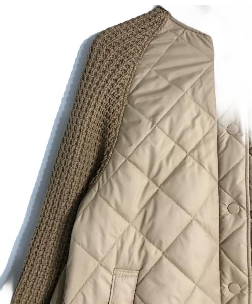 HERENCIA（ヘレンチア）HERENCIA (ヘレンチア) キルティング ニット ドッキング コート ベージュ サイズ:38の古着・服飾アイテム