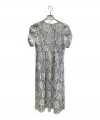 Kaeneカエン）の古着「配色レースエプロンワンピース」｜ブルー