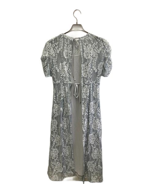 Kaene（カエン）Kaene (カエン) 配色レースエプロンワンピース ブルー サイズ:34の古着・服飾アイテム