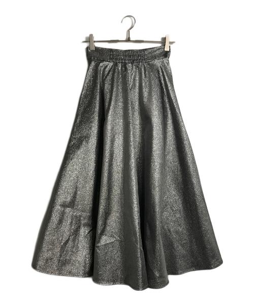 anuans（アニュアンス）anuans (アニュアンス) ラメジャガードフレアスカート シルバー サイズ:Sの古着・服飾アイテム