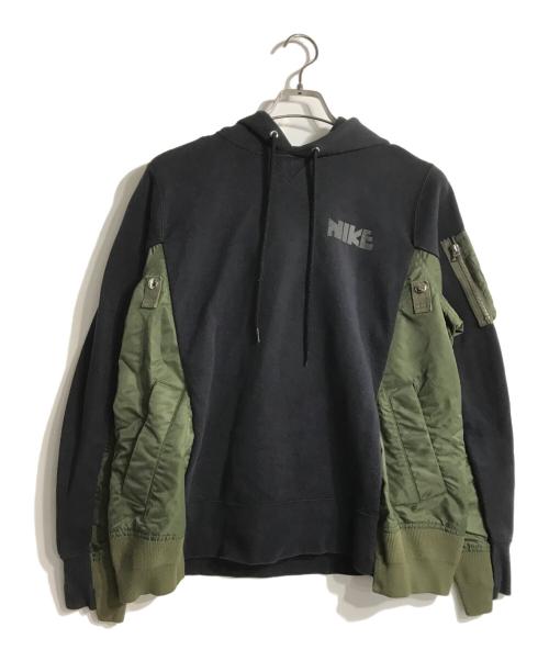 NIKE（ナイキ）NIKE (ナイキ) sacai (サカイ) NRG HOODY カーキ×ネイビー サイズ:Mの古着・服飾アイテム