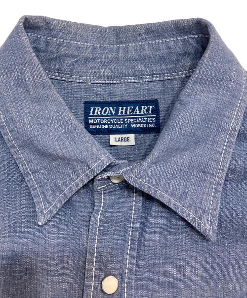 IRON HEART（アイアンハート）IRON HEART (アイアンハート) デニムウエスタンシャツ ブルー サイズ:Lの古着・服飾アイテム