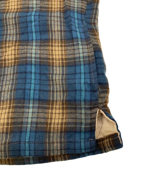 VAN HEUSEN（ヴァンヒューセン/バンヒューゼン）VAN HEUSEN (ヴァンヒューセン/バンヒューゼン) 裏地キルテインングオンブレネルシャツ ブルー×ブラック サイズ:Lの古着・服飾アイテム